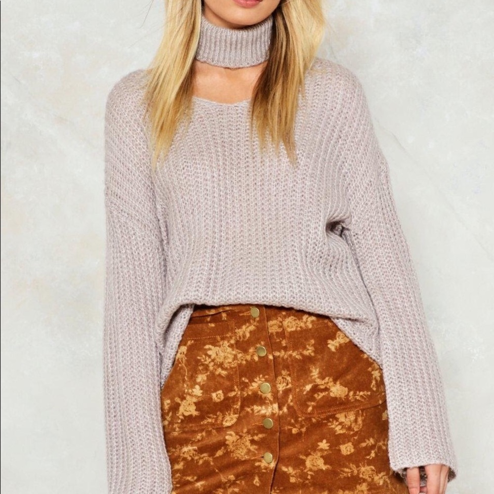 In the Thick of Knit Choker Sweater